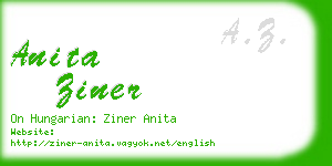 anita ziner business card